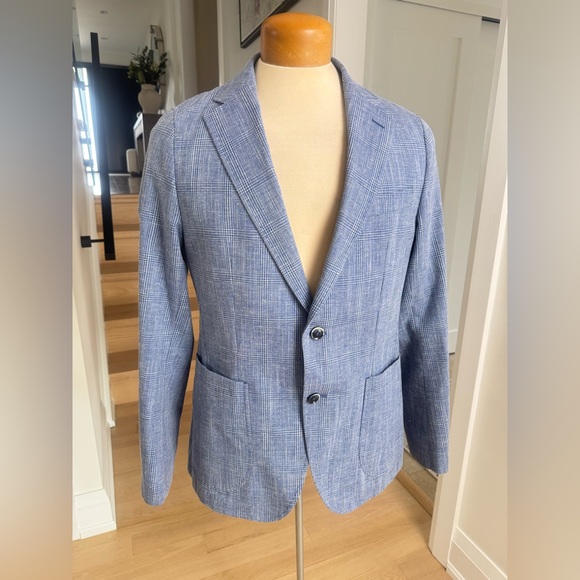 JOOP! Other - JOOP! Slim Fit Plaid Blazer Sport Coat Blue Hoverest Size EU 48 US 38
